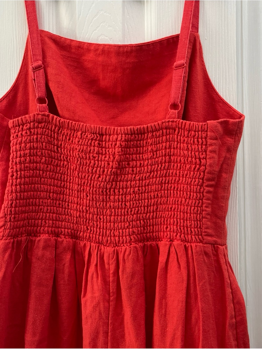 Old Navy orange coral Sleeveless Wide-Leg Linen-Blend Jumpsuit - Picture 4 of 6